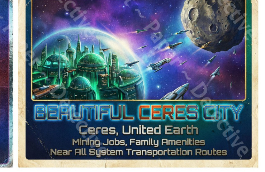 Science Fiction Fantasy Travel Stickers, 4 Children's Stickers , 5" x 4", #1407