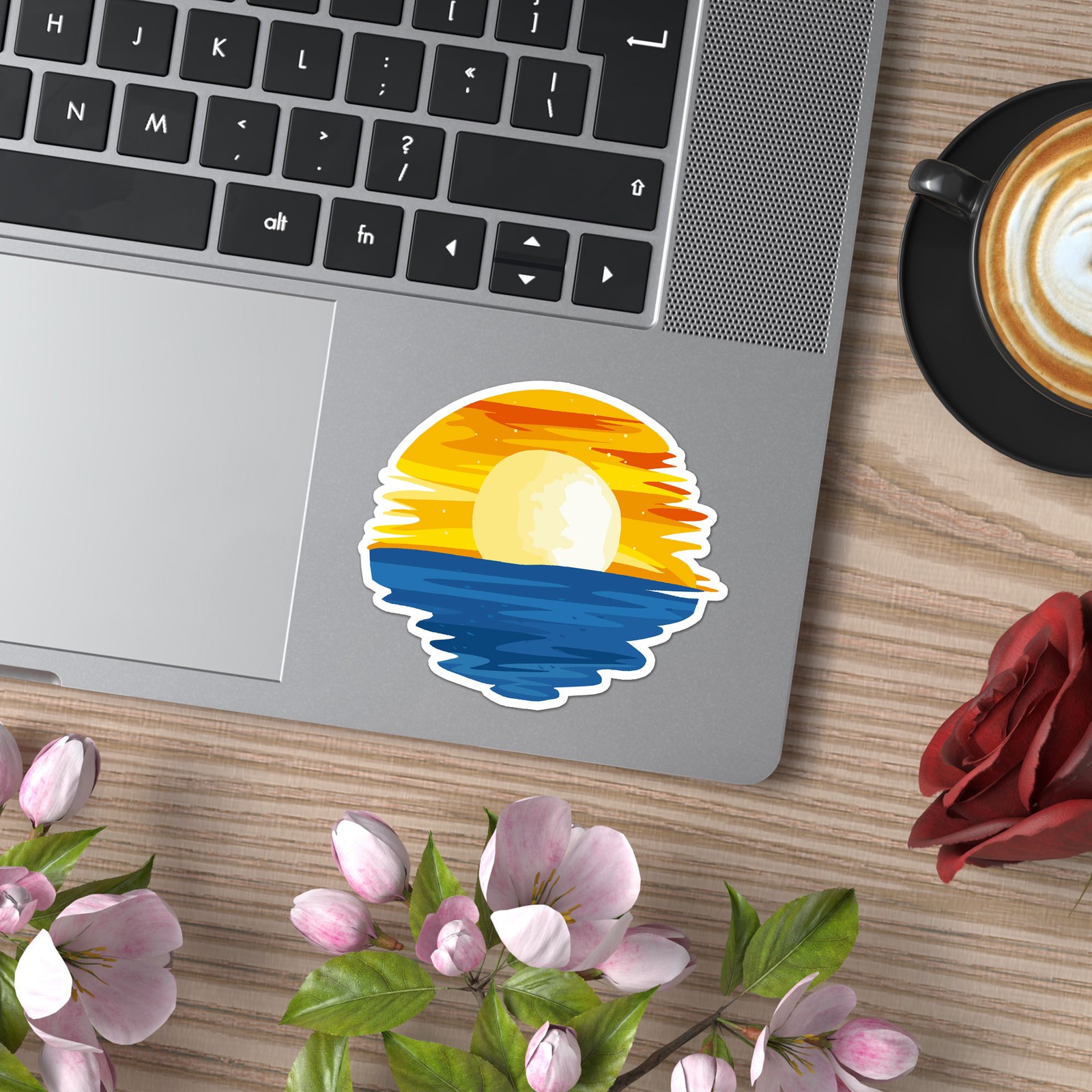 Sunset Ocean Lake – Vinyl Decal Sticker – Car Window Laptop – ebn8023