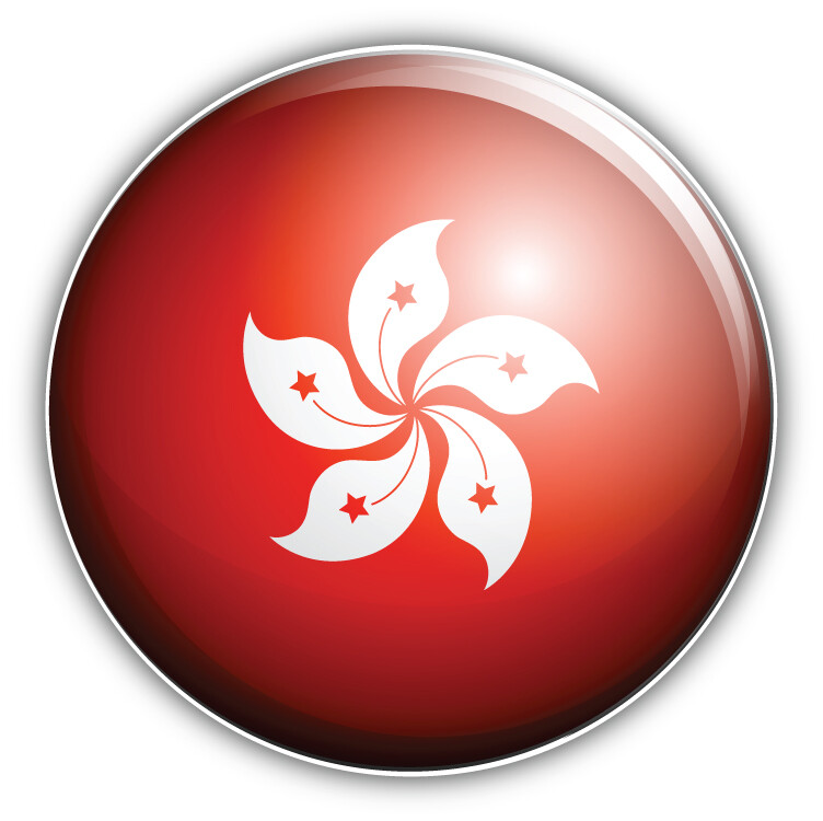Hong Kong Glossy Flag Car Bumper Sticker Decal