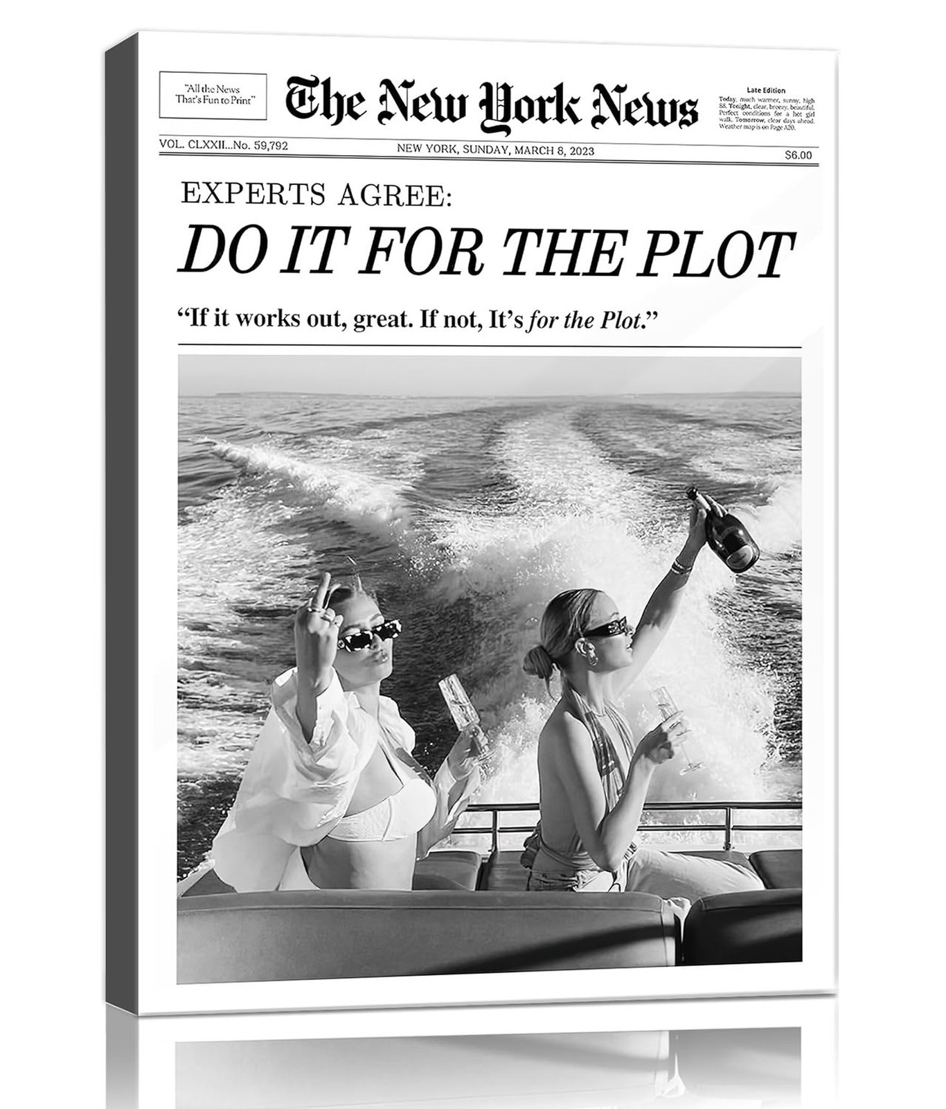 Aesthetic Trendy Newspaper Wall Art 16×20 Vintage Do It For The Plot Magazine…