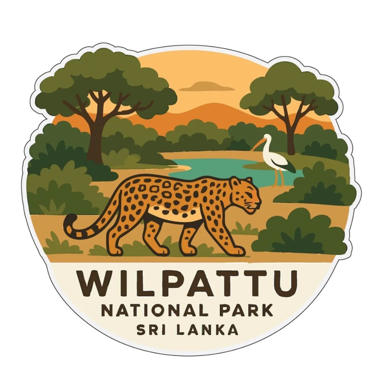 Wilpattu Sri Lanka Iron On Heat Transfer Vinyl HTV Die-Cut World National Parks