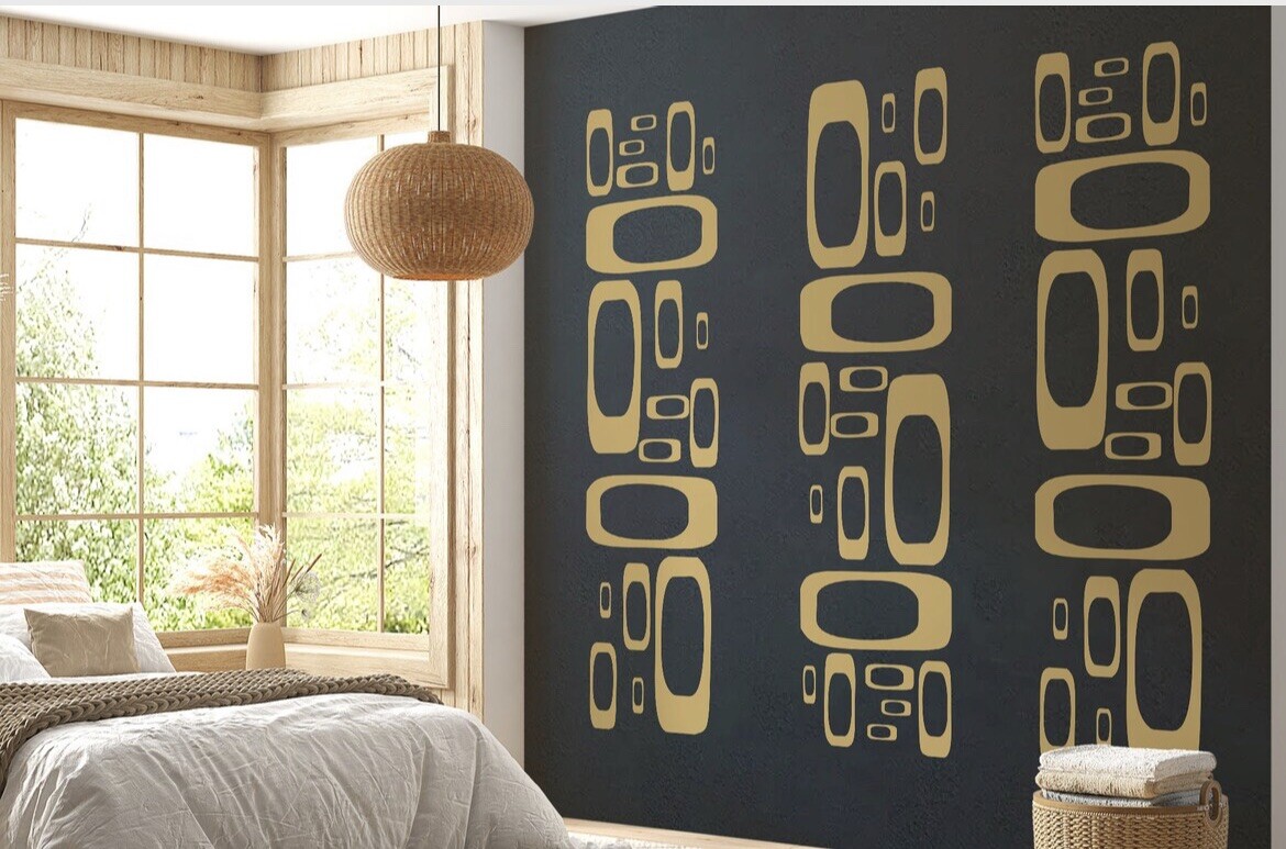 Vintage Modern Squares Midcentury Wall Decal