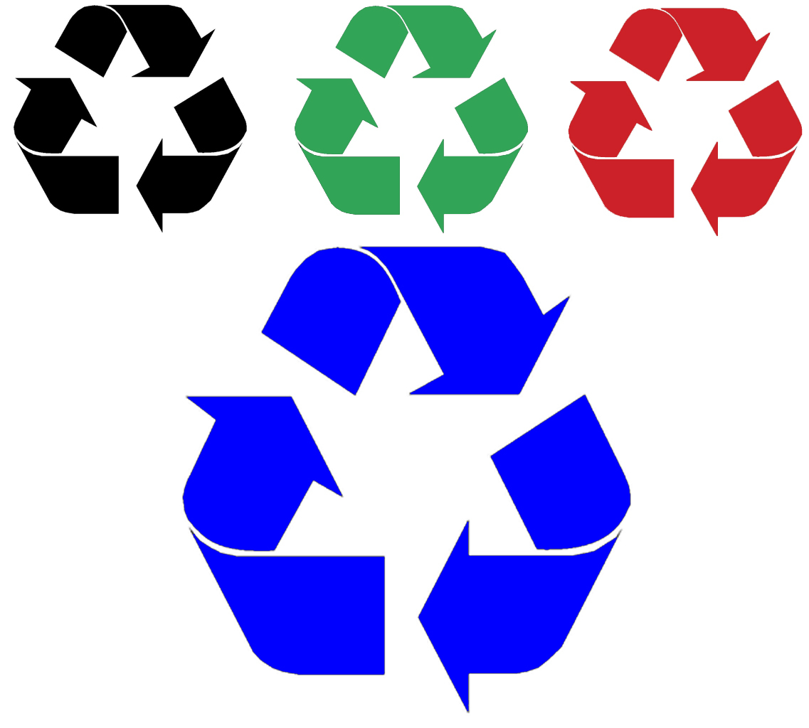 Recycle Symbol Decal 2 Pack Set – INDOOR OUTDOOR Stickers Choose Color & Size