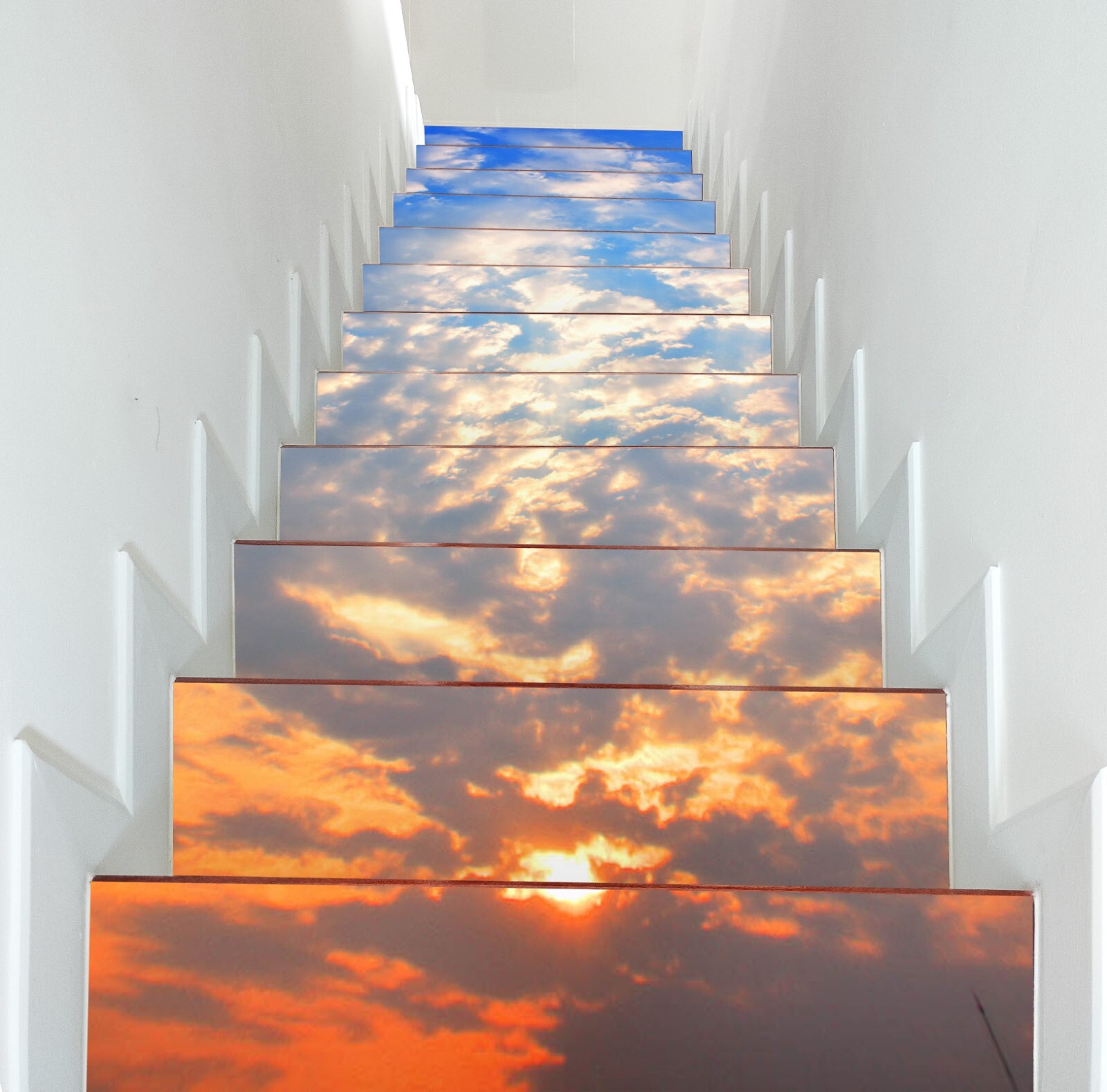 3D Beautiful Sky W186 Stairs Risers Decoration Photo Mural Vinyl Wallpaper Vera