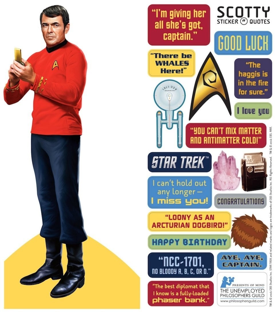 Greeting Card Stickers UPG Quotable Notables NEW Star Trek LT. CDR. SCOTTY