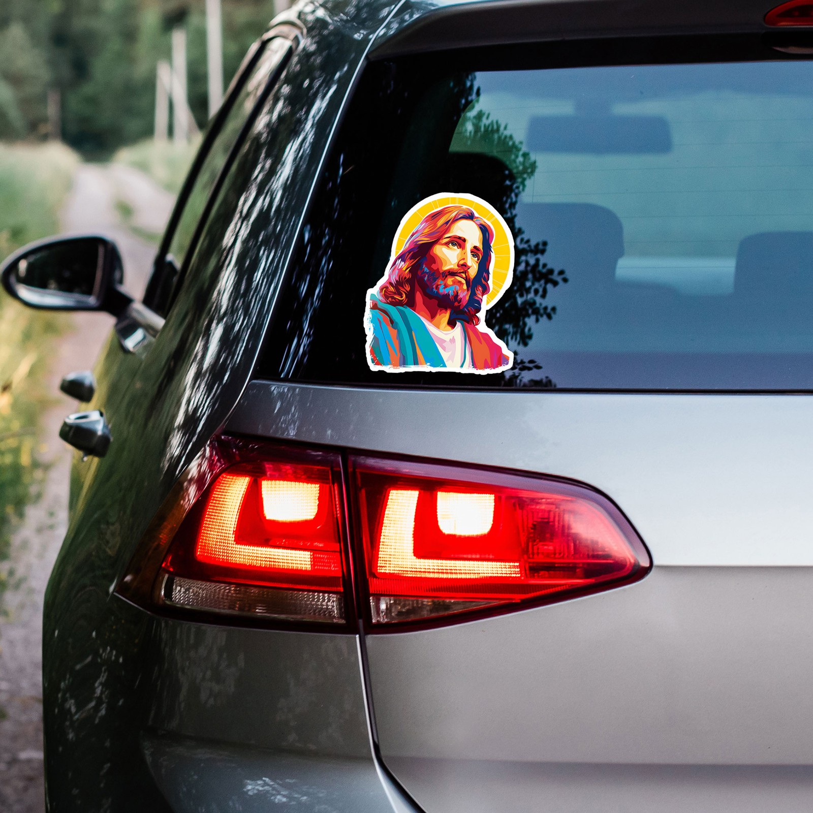 Jesus Christ Halo – Vinyl Decal Sticker – Car Window Laptop – ebn9985
