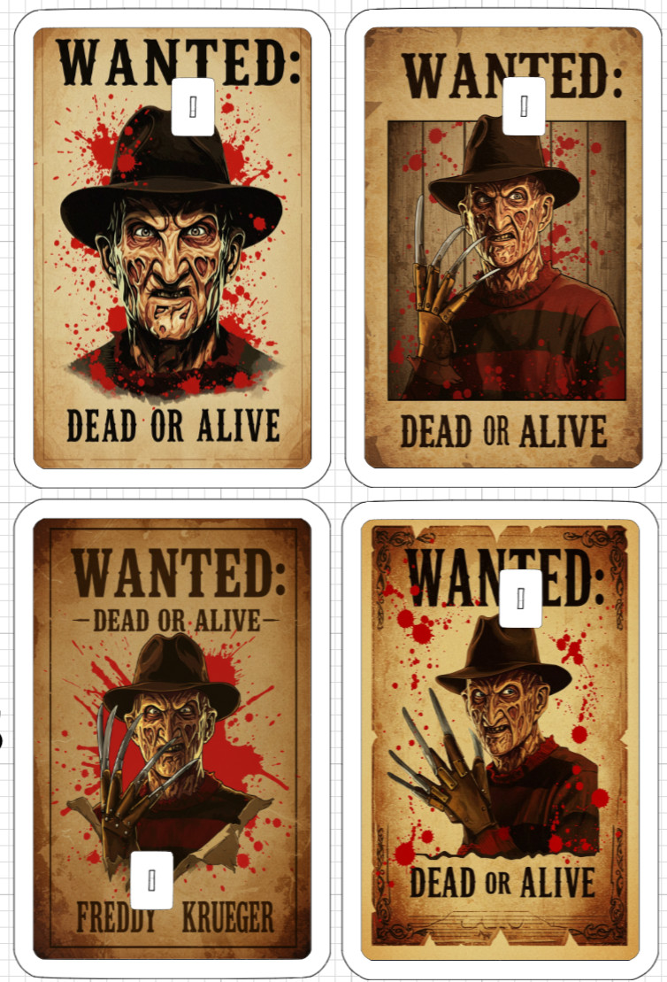 Wanted Poster Freddy Credit Debit ATM Card Skin Sticker Halloween Horror Street