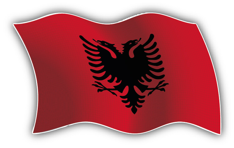 Albania Wavy Flag Car Bumper Sticker Decal