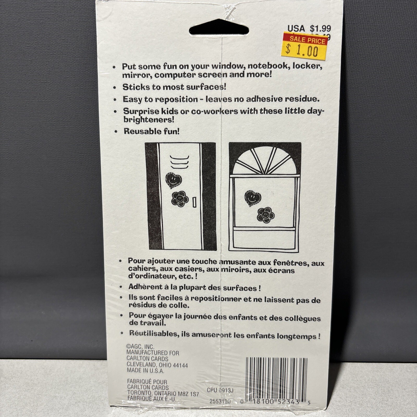 Vintage Carlton Cards Hippie Peace Flower Removable Reusable Vinyl Sticker Decal