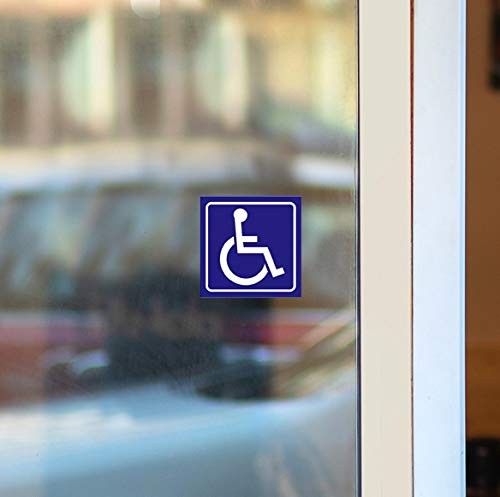 4 Less CO 6 Pack of 3 Inch Handicap Access ADA Window Door Vehicle Wall Blue