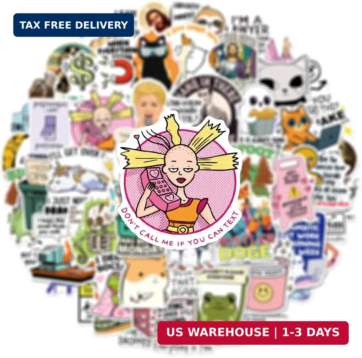 50pcs Funny Snarky Stickers Bulk,Prank Meme Sticker for Kids Teens Adults, Snark
