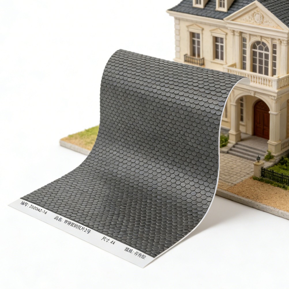 4 Sheets Model House Roof Tiles Sticker – Miniature Diy Tiles Decal For