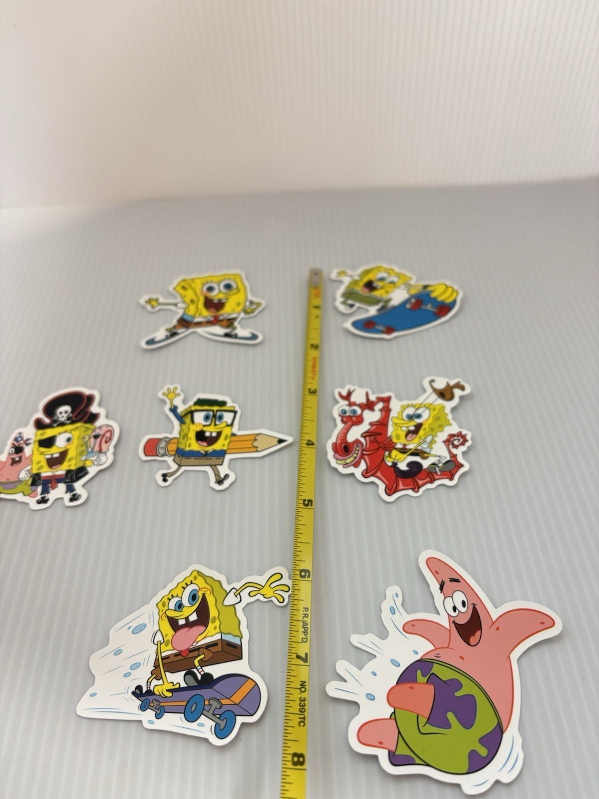 SpongeBob SquarePants 7pc Vinyl Stickers Set Cartoon Water Bottle Laptop Decals