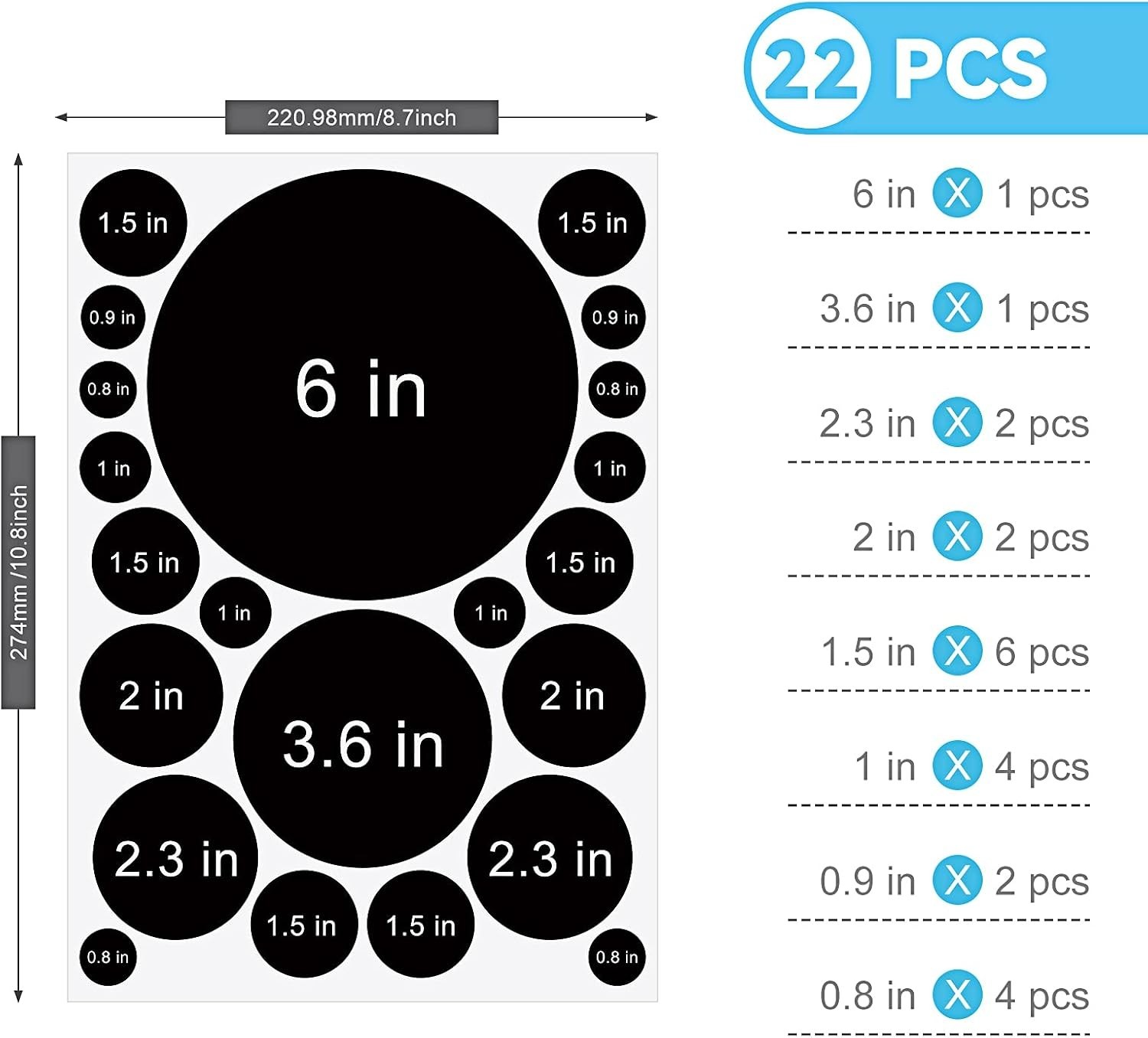 264 Pcs Polka Dot Wall Decals for Classroom Decor Kids Circle Wall Sticker Vi…