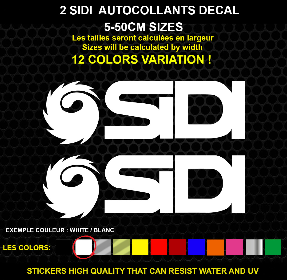 2 Sidi Decorative Stickers – Vehicles & Accessories, 2 Piece Set