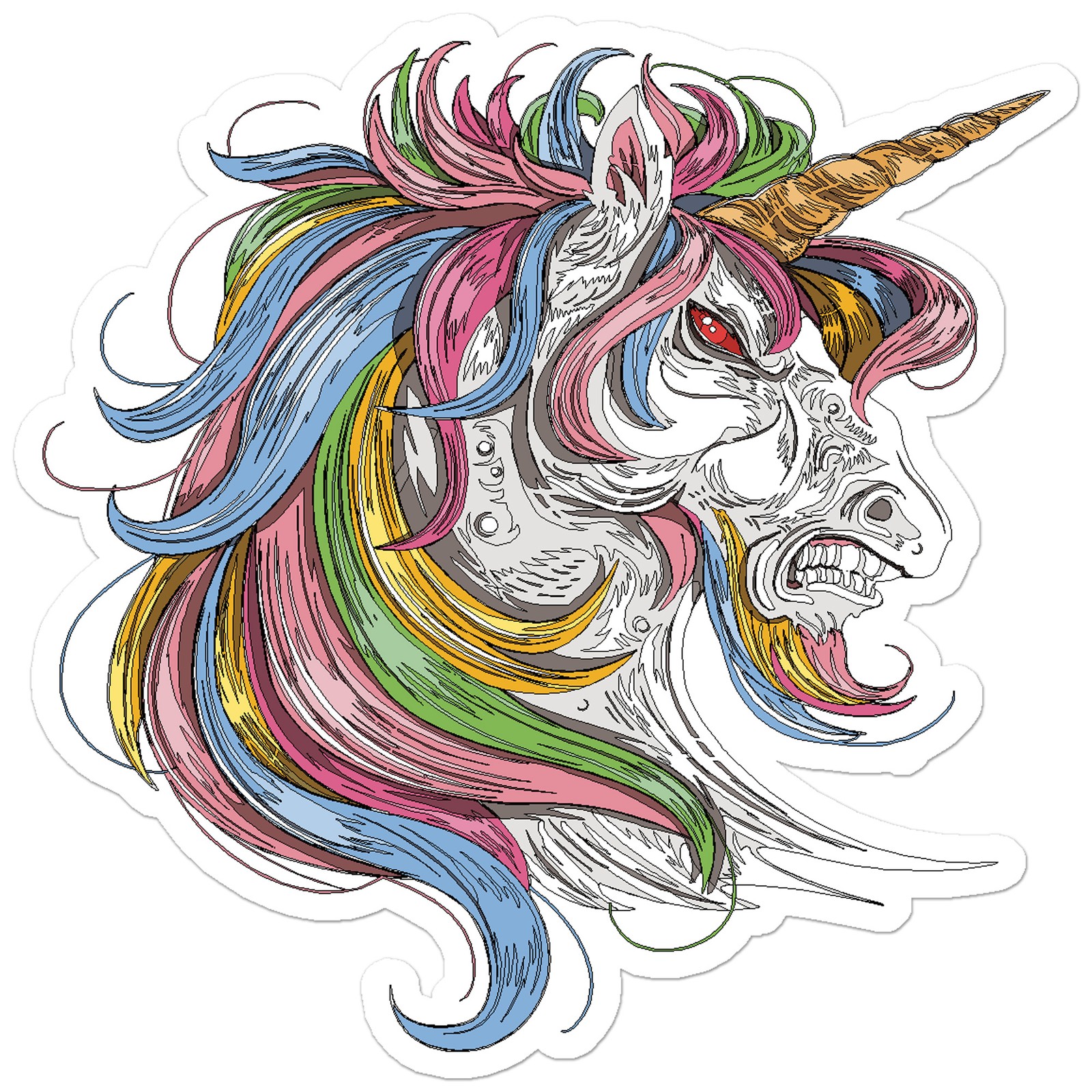 Unicorn Head – Vinyl Decal Sticker – Car Window Laptop – ebn8071