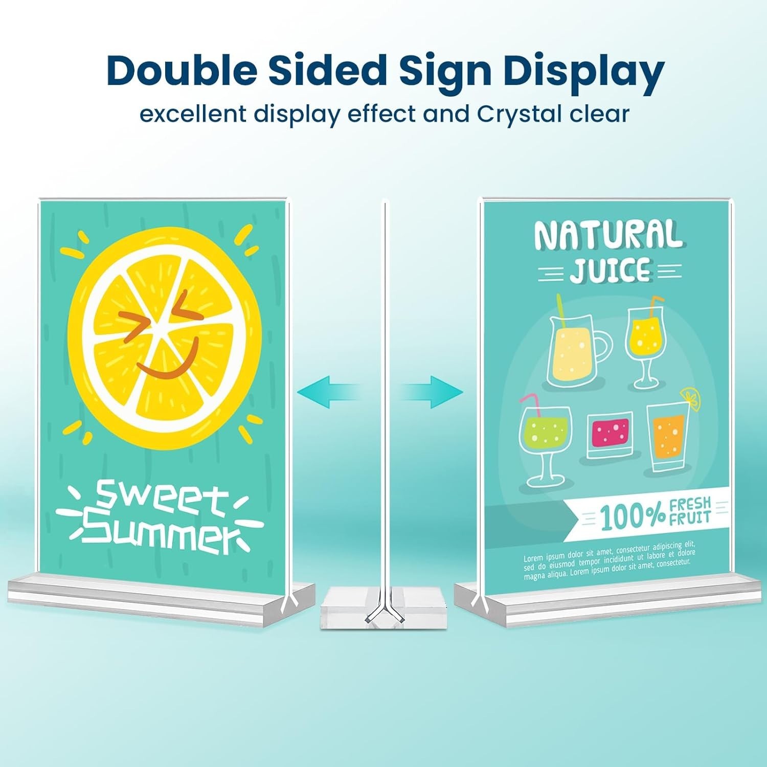 Acrylic Sign Holder, 5×7, 15 Pack Vertical Clear Table Menu Display, Double S…