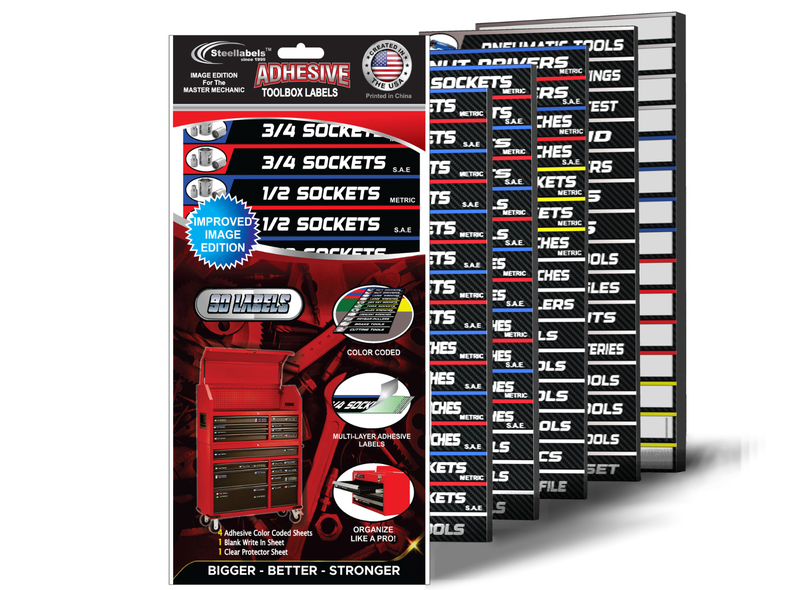 Ultimate Adhesive Toolbox Label Set – 90 Labels – Organize Box Drawers & Tools
