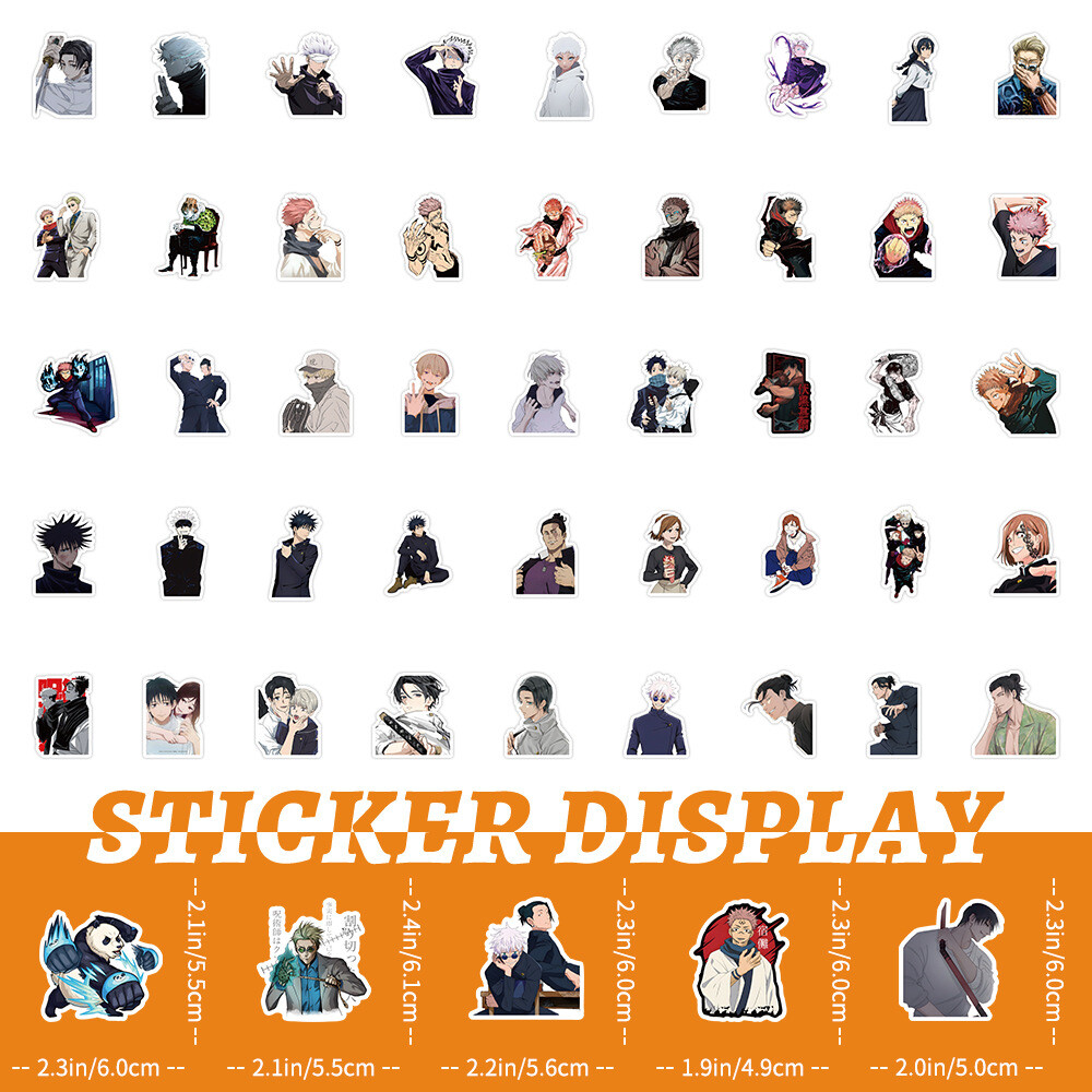100Pcs Jujutsu Kaisen Anime Cartoon Sticker for Adults Teens Girls Water Bottles