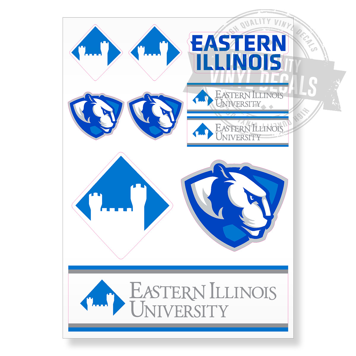 Eastern Illinois University NCAA A4 High Quality Printed Vinyl Decal Sticker Kit