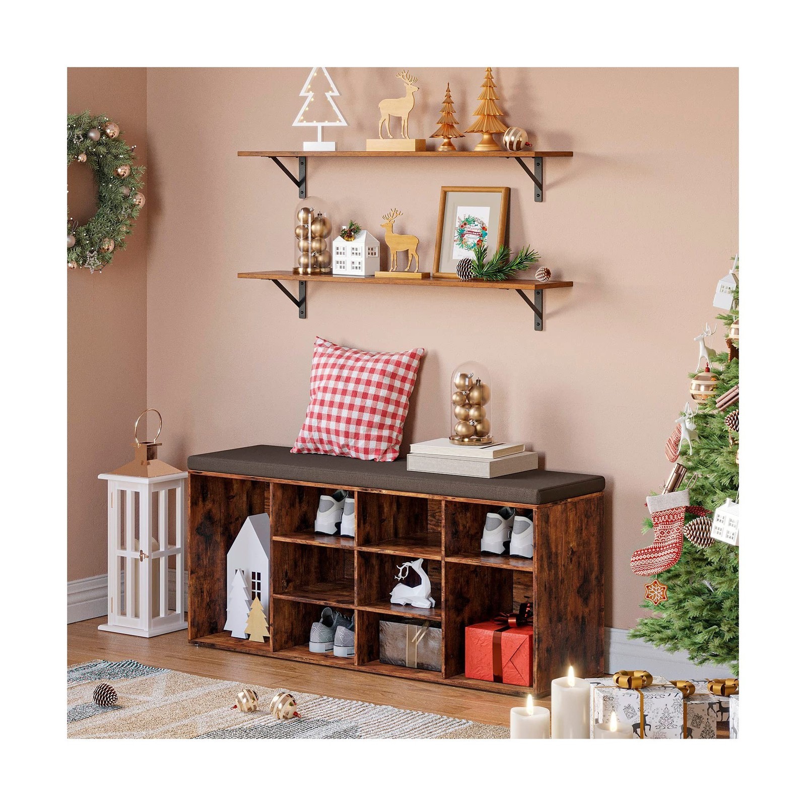 DINZI LVJ Long Wall Shelves, 31.5 Inch Wall Mounted Shelves Set of 2, Easy-to…