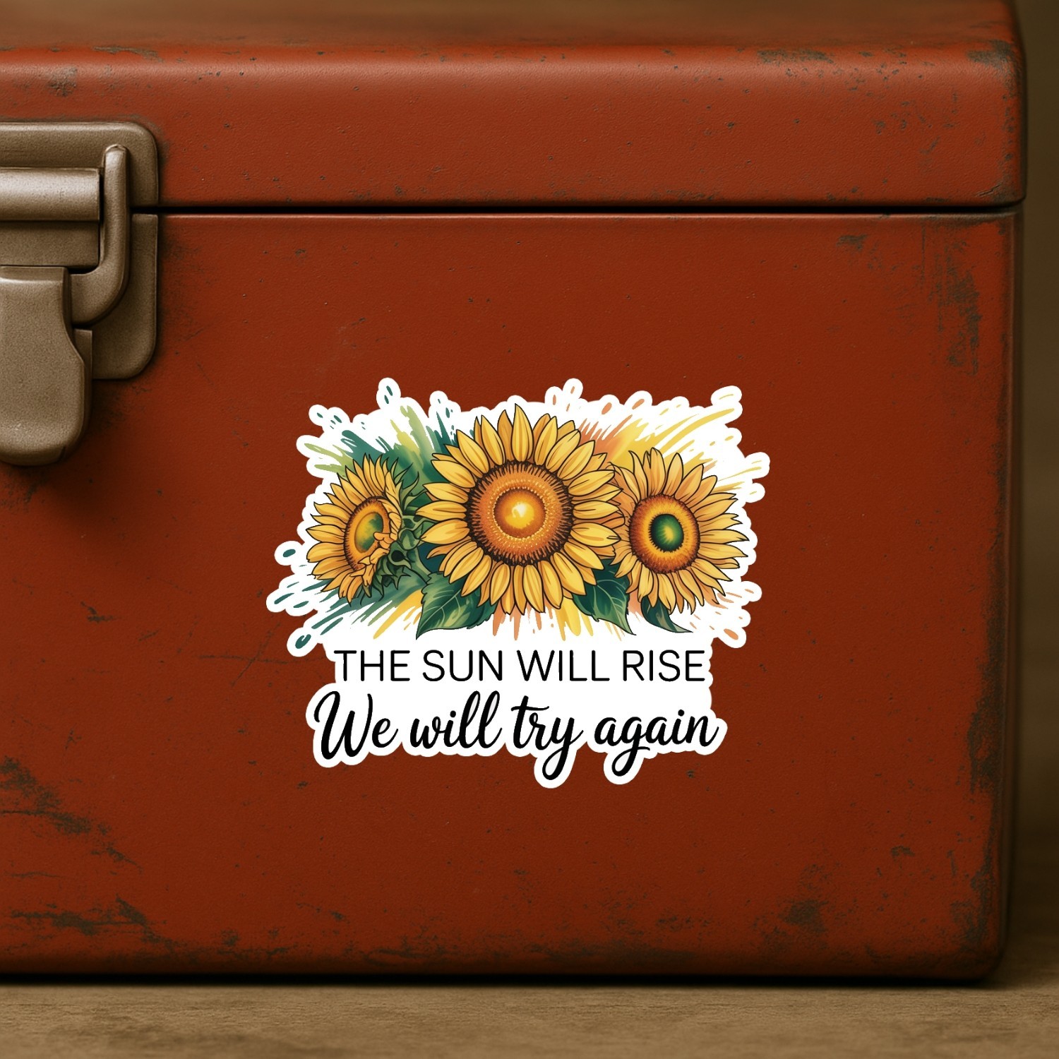 4pcs Sunflower Inspirational Stickers: Waterproof Vinyl Decals