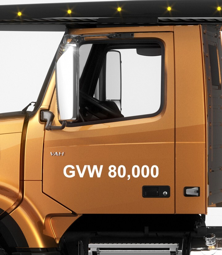 2-pack GVW Vinyl Decals | Gross Vehicle Weight Truck DOT GVWR | Die Cut Stickers