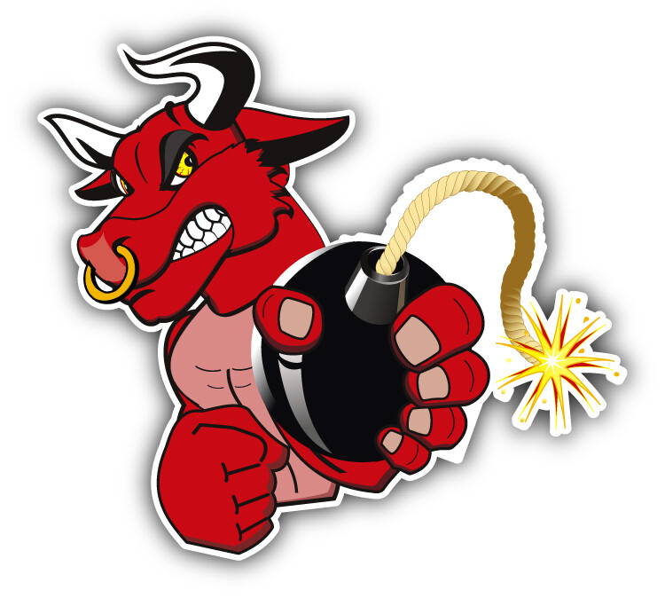 Red Bull Bomb Car Bumper Sticker Decal