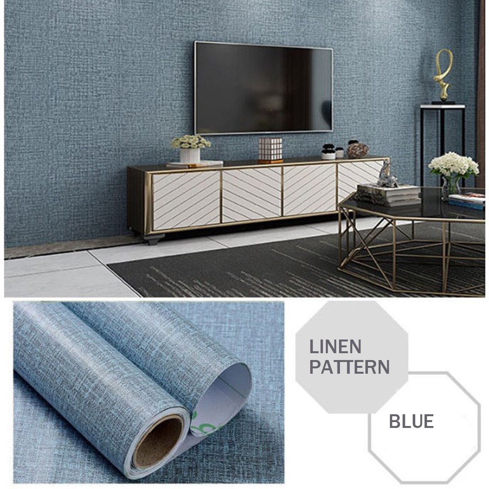 Effortless Decoration with Fade Resistant Pure Colour Linen Wall Decor Sticker