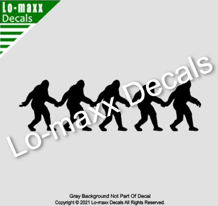 Bigfoot Holding Hands Love Chain Original Superior Quality Die Cut Vinyl Decal
