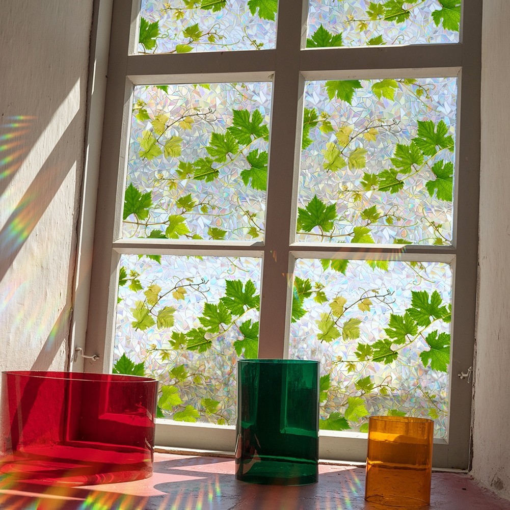 Colorful Privacy Vinyl Window Film Static Cling Glass Film for Residential Use