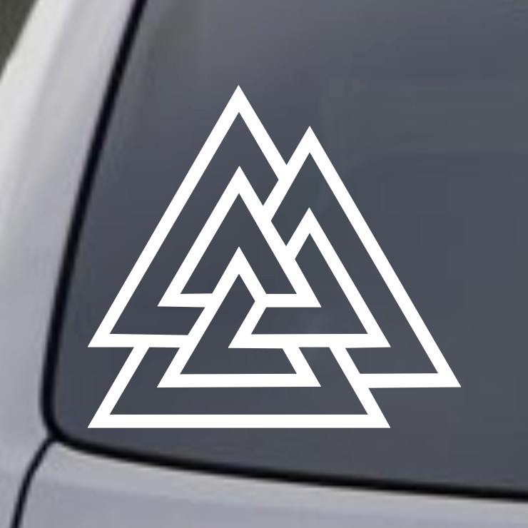 VALKNUT ODIN NORSE GOD VIKING SYMBOL Vinyl Decal Sticker Car Back Window Bumper