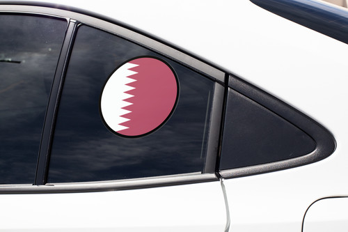 Qatar Flag Circle Sticker Decal