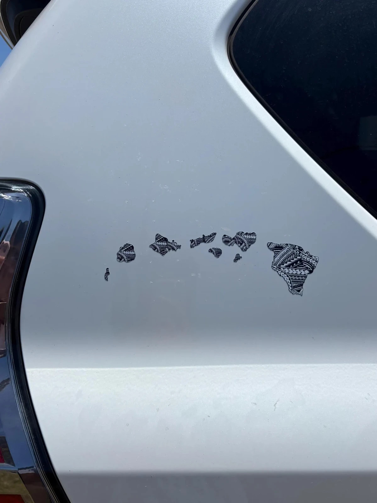 Tribal Island B/W Flag Hawaiian Map Hawaii Decal Car / Truck Window Sticker