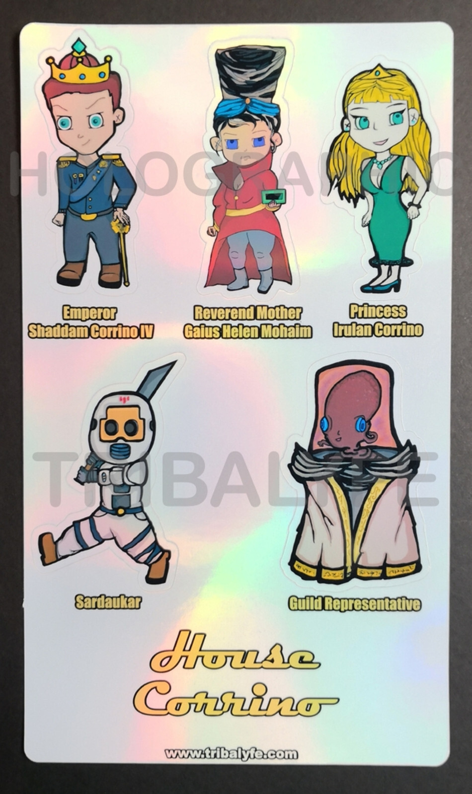 Dune Atreides Fremen Harkonnen Corrino & More Holo Laminated Vinyl Sticker Set