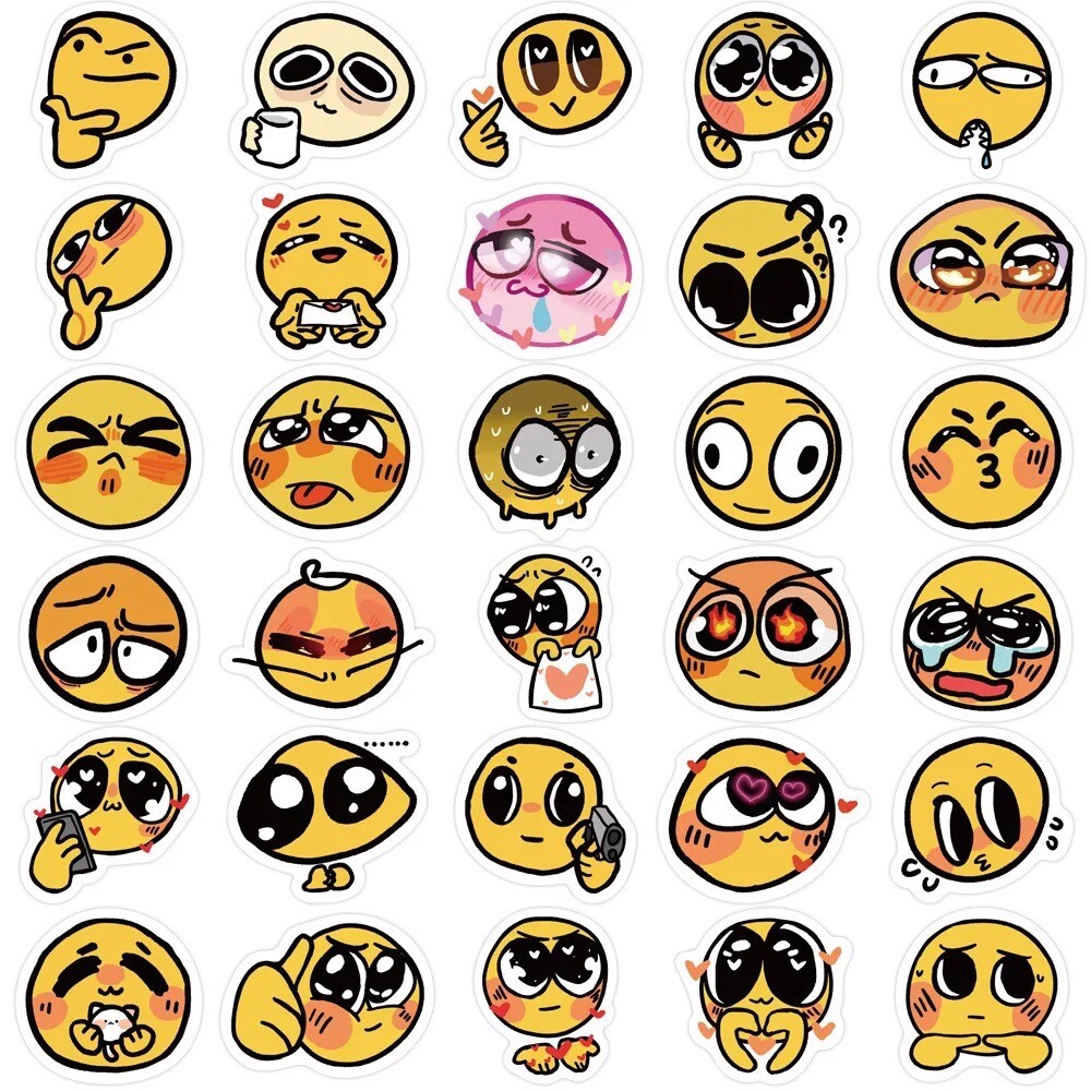 10 Random Smiley Face Yellow Emoji Stickers Decals Hydro Car Yeti Free Shipping!