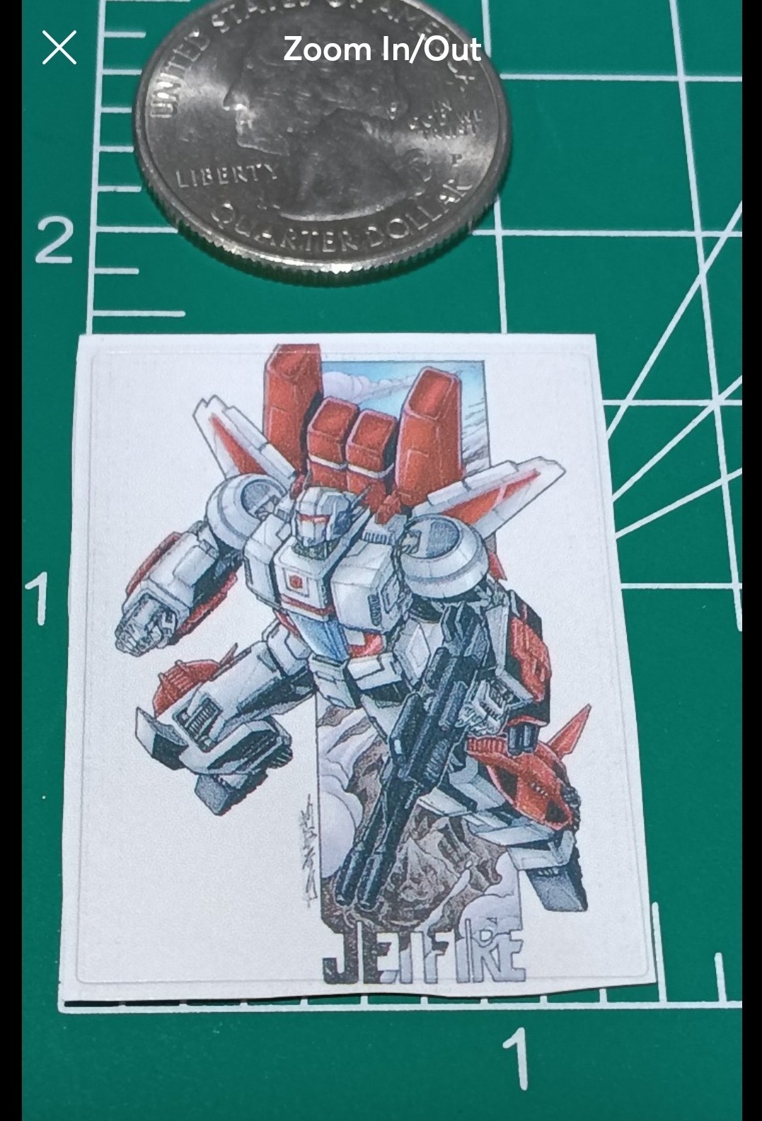 TRANSFORMERS X JETFIRE 1X1 INCH STICKER X CELL PHONE COVER STICKER X HIGH-GLOSS