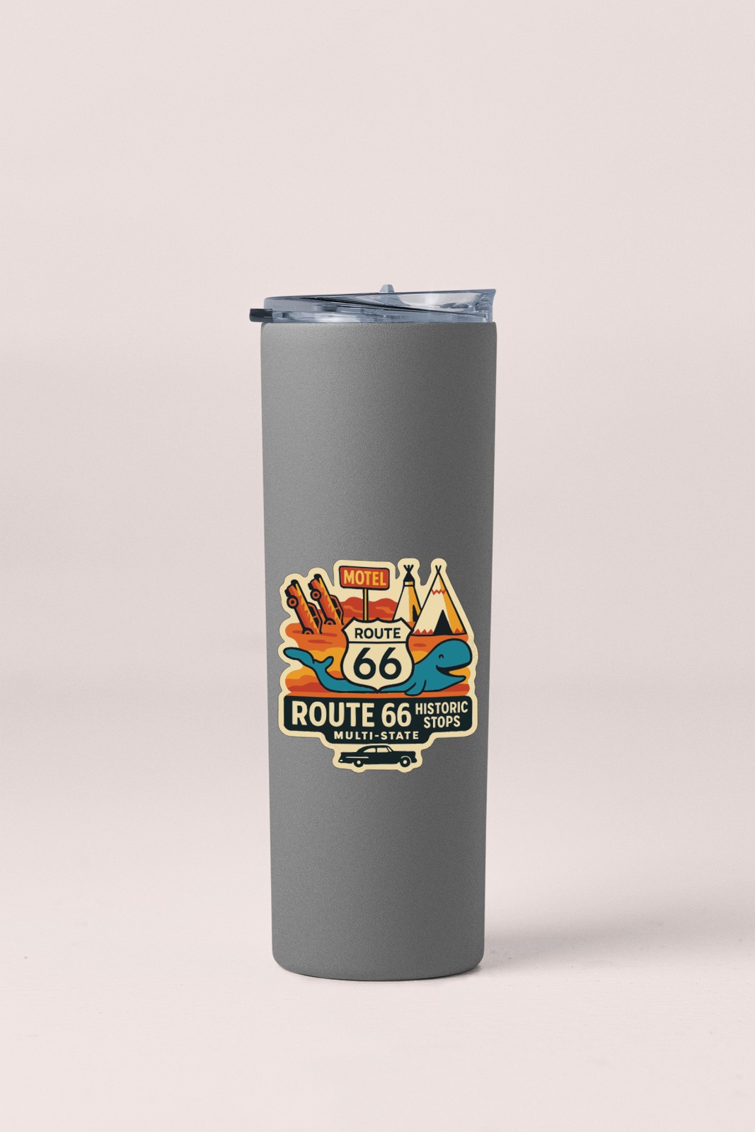 Route 66 Historic Stops Sticker Decal Vinyl Die-Cut Symbolic Landmark Design