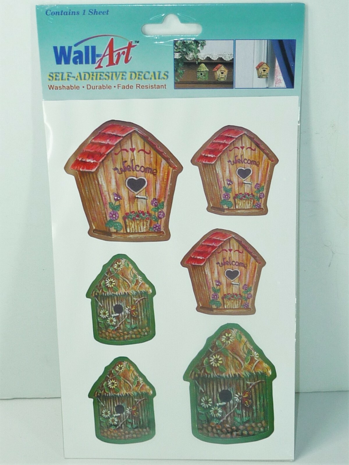 Wall Art Self Adhesive Decals Birdhouse Washable Fade Resistant Craft Beach