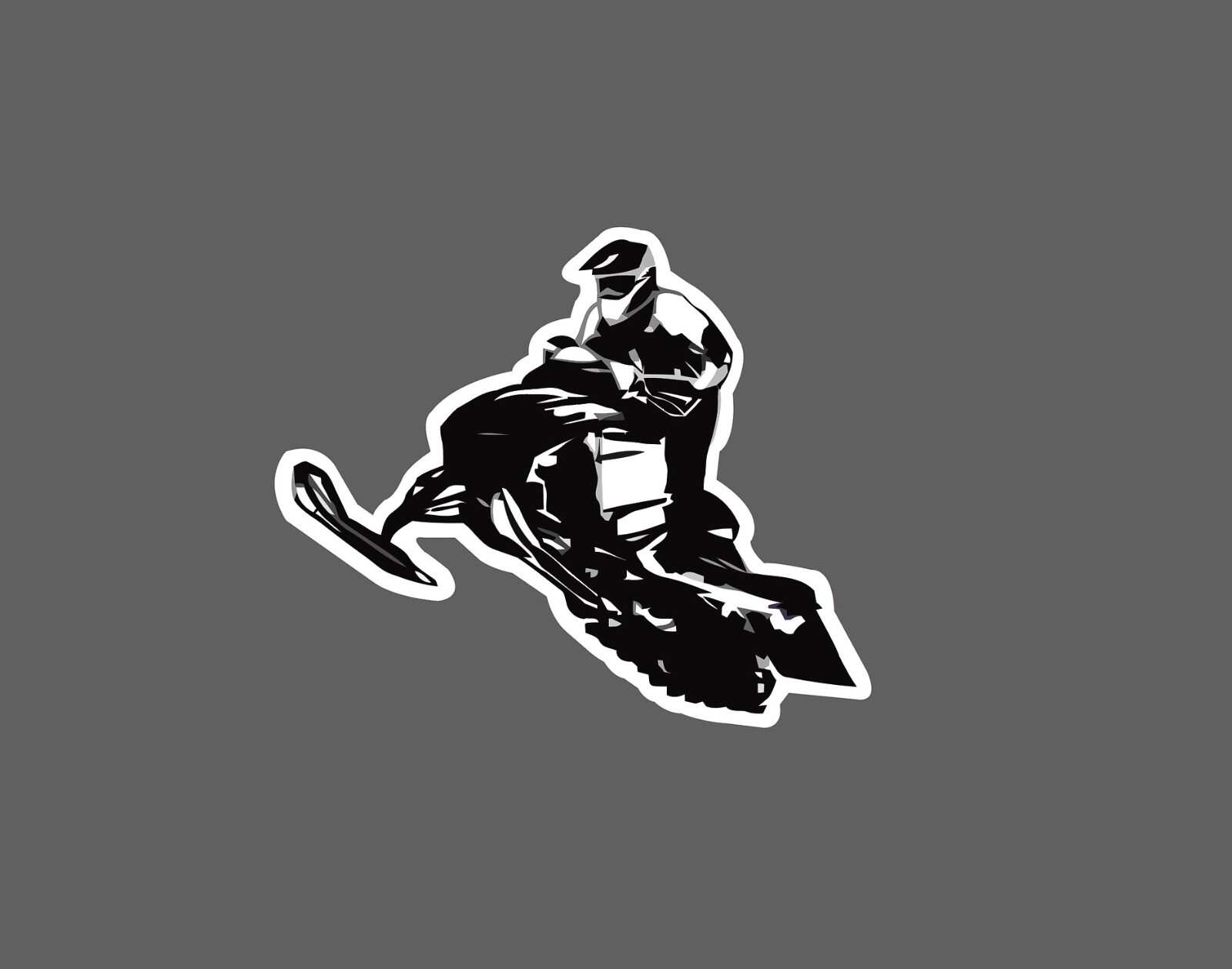 Snow Mobile Sticker Black Gray Waterproof – Buy Any 4 For $1.75 EACH Storewide!
