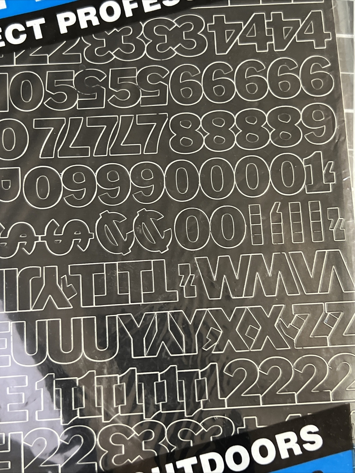 GOTHIC BLACK Adhesive Vinyl Letters & Numbers 1/2" INDOORS OUTDOORS SEALED