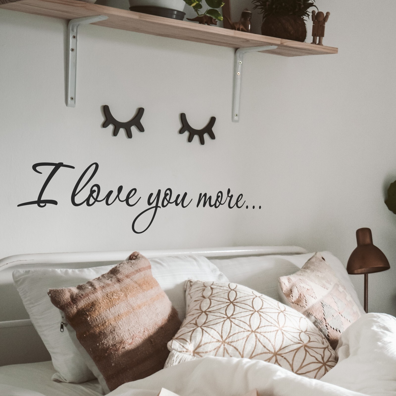 I love you more wall decal love quote sticker for bedroom bathroom 22×5 inches