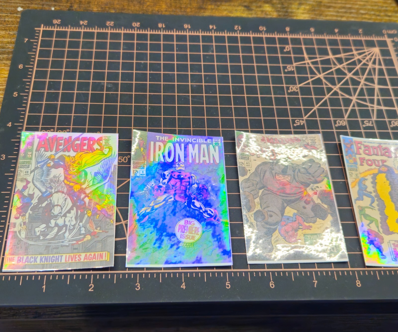 8 Retro comic book Holographic laminated vinyl stickers
