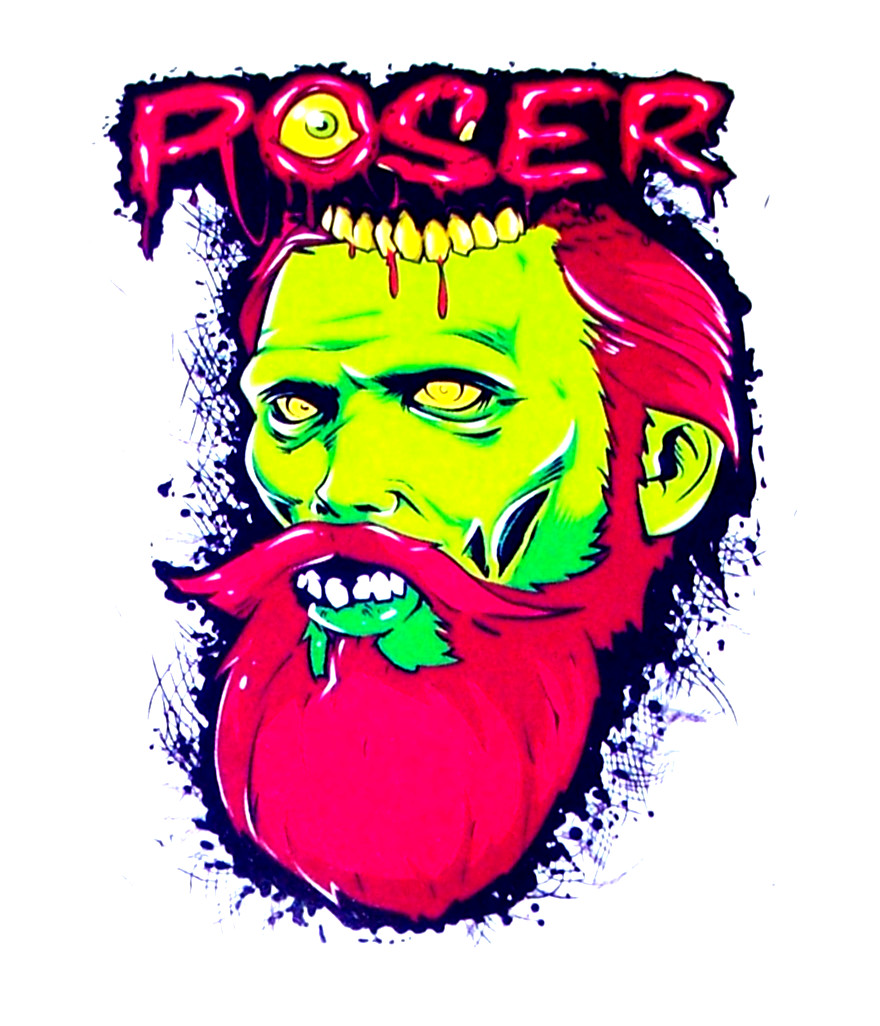 POSER Cut Sticker Decal Band Music Classic Rock Metal Nu Boarding Zombie Poser