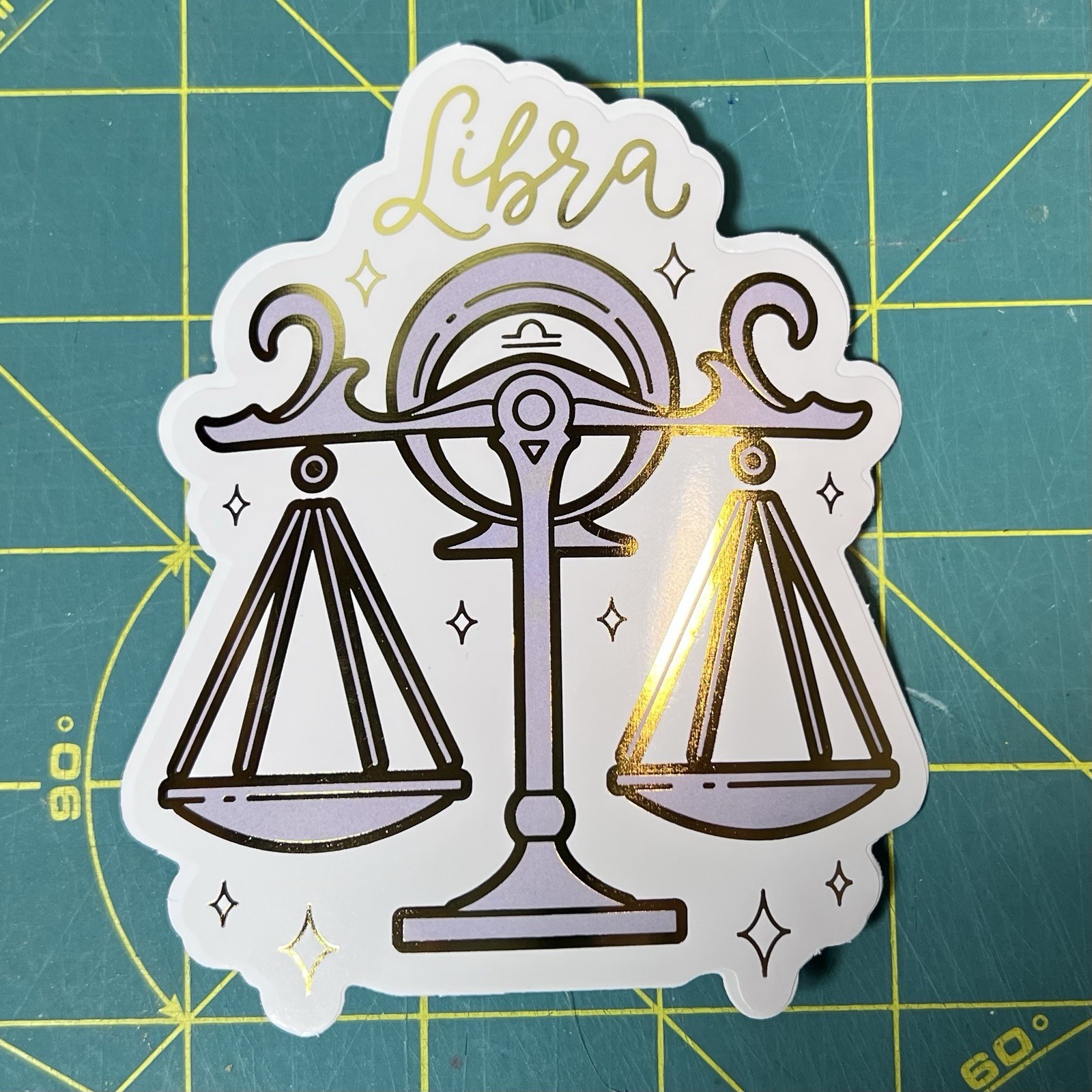 Libra Vinyl Diecut Sticker UV Fade Resistant Dishwasher Safe 3.5” X 3.5”