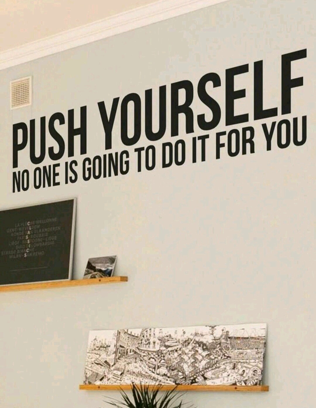 Motivational vinyl wall sticker with quotes, for home office gym or bedroom