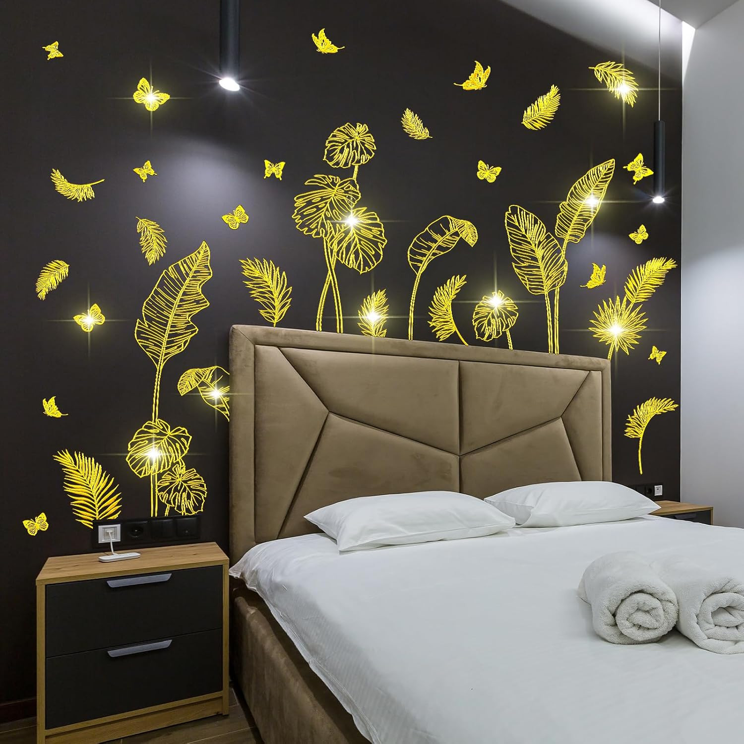 3 Gold Flower Wall Stickers Self-Adhesive Home Decor