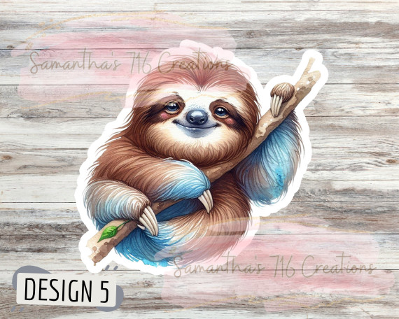 Sloth Vinyl Stickers 3" For Laptops, Cups, Etc. Indoor, Water Resistant
