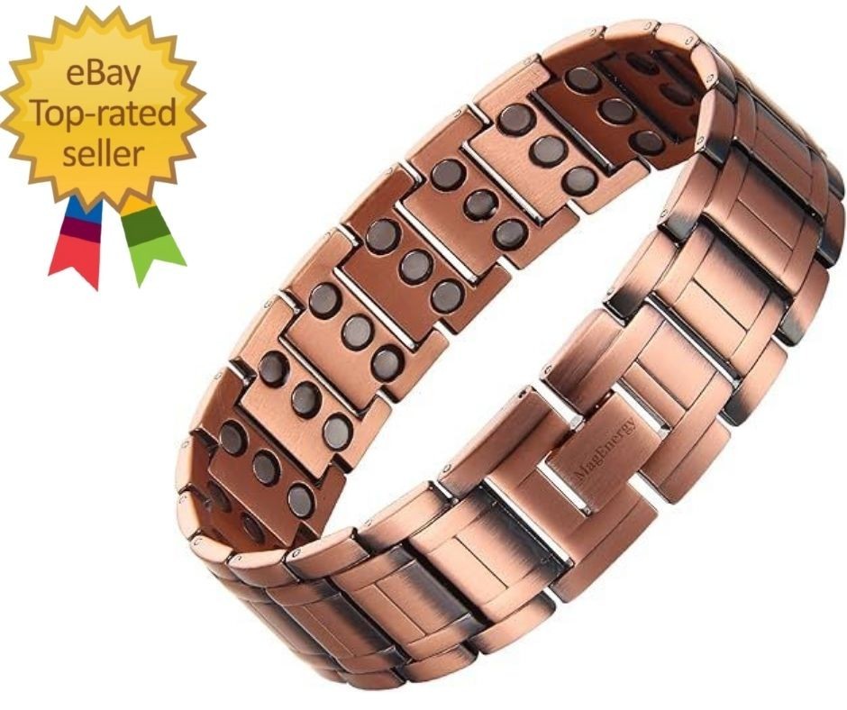 MagEnergy Copper Bracelet for Men 3X Magnetic Bracelets 99.99% Pure Copper Wrist