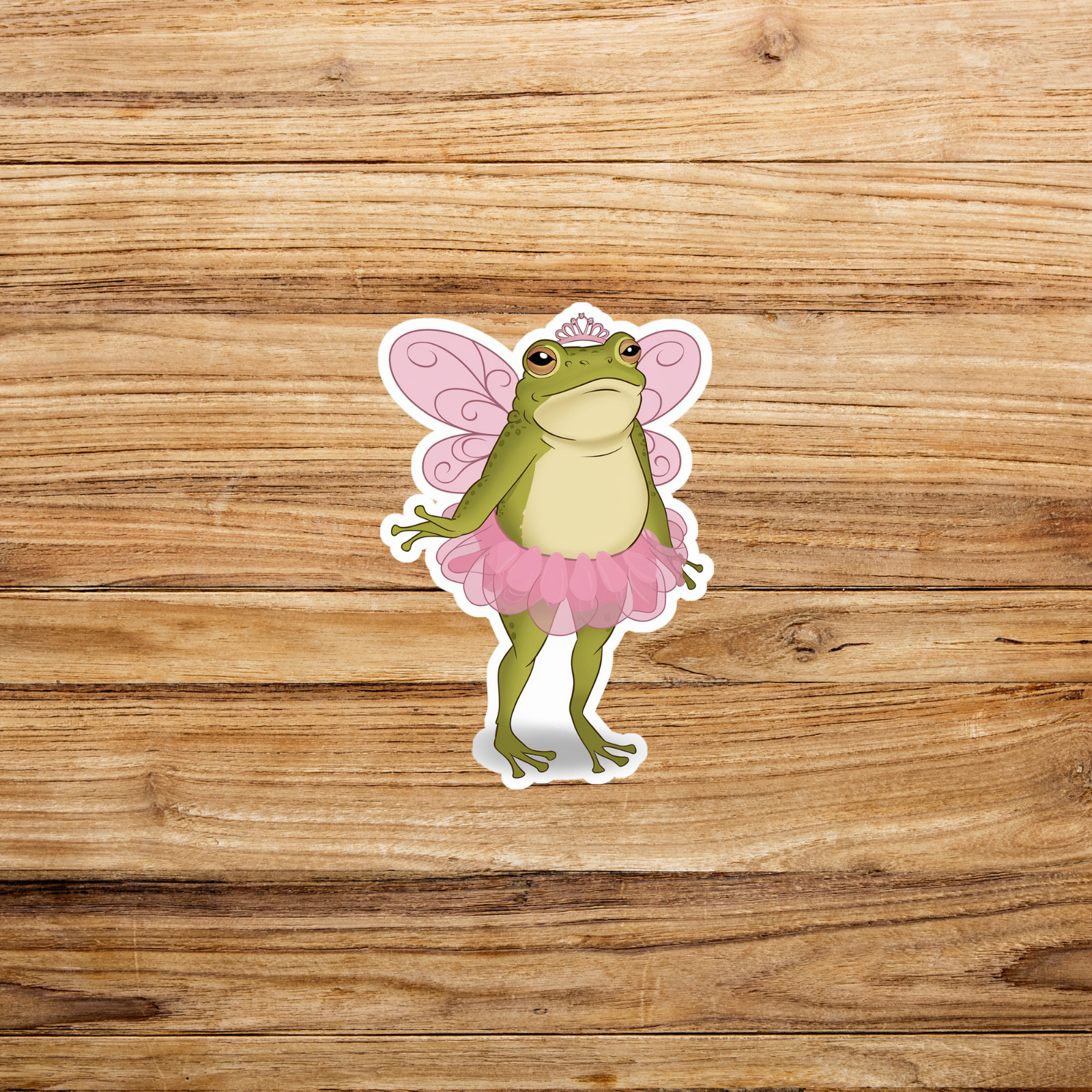 Cute Fairy Frog Sticker – Whimsical Ballerina Toad in Pink Tutu #3004
